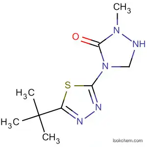 Molecular Structure of 57773-85-0 (1,2,4-Triazolidin-3-one,
4-[5-(1,1-dimethylethyl)-1,3,4-thiadiazol-2-yl]-2-methyl-)