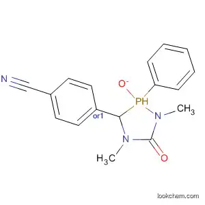 Molecular Structure of 57848-39-2 (Benzonitrile,
4-(1,4-dimethyl-2-oxido-5-oxo-2-phenyl-1,4,2-diazaphospholidin-3-yl)-,
cis-)