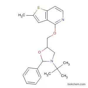 Molecular Structure of 59207-18-0 (Thieno[3,2-c]pyridine,
4-[[3-(1,1-dimethylethyl)-2-phenyl-5-oxazolidinyl]methoxy]-2-methyl-)