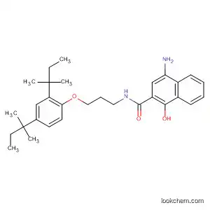 Molecular Structure of 59223-48-2 (2-Naphthalenecarboxamide,
4-amino-N-[3-[2,4-bis(1,1-dimethylpropyl)phenoxy]propyl]-1-hydroxy-)