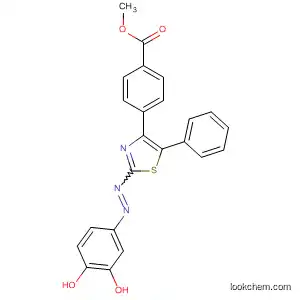 Molecular Structure of 60129-46-6 (Benzoic acid, 4-[2-[(3,4-dihydroxyphenyl)azo]-5-phenyl-4-thiazolyl]-,
methyl ester)