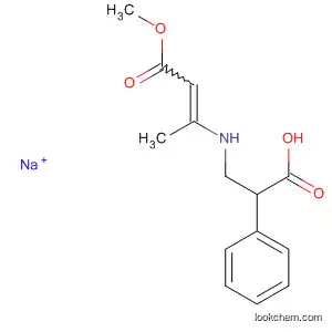 Molecular Structure of 60207-08-1 (Benzeneacetic acid,
2-[[(3-methoxy-1-methyl-3-oxo-1-propenyl)amino]methyl]-, monosodium
salt)