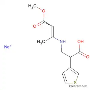 Molecular Structure of 60207-14-9 (3-Thiopheneacetic acid,
2-[[(3-methoxy-1-methyl-3-oxo-1-propenyl)amino]methyl]-, monosodium
salt)