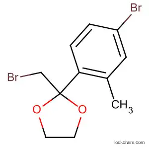 Molecular Structure of 60207-21-8 (1,3-Dioxolane, 2-(bromomethyl)-2-(4-bromo-2-methylphenyl)-)