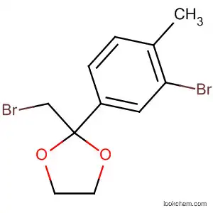 Molecular Structure of 60207-26-3 (1,3-Dioxolane, 2-(bromomethyl)-2-(3-bromo-4-methylphenyl)-)