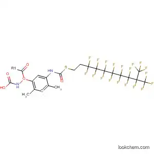 Molecular Structure of 60779-36-4 (Carbamic acid,
[5-[[[[3,3,4,4,5,5,6,6,7,7,8,8,9,10,10,10-hexadecafluoro-9-(trifluorometh
yl)decyl]thio]carbonyl]amino]-2-methylphenyl]-, methyl ester)