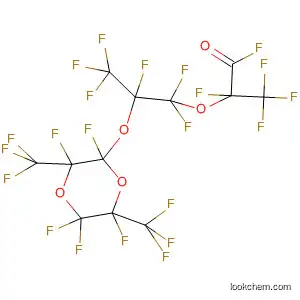 Molecular Structure of 61080-70-4 (Propanoyl fluoride,
2,3,3,3-tetrafluoro-2-[1,1,2,3,3,3-hexafluoro-2-[[2,3,5,5,6-pentafluoro-3,
6-bis(trifluoromethyl)-1,4-dioxan-2-yl]oxy]propoxy]-)