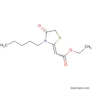 Molecular Structure of 61122-99-4 (Acetic acid, (4-oxo-3-pentyl-2-thiazolidinylidene)-, ethyl ester)