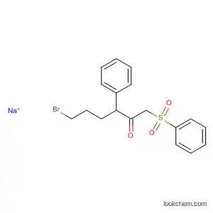 Molecular Structure of 61171-85-5 (2-Hexanone, 6-bromo-3-phenyl-1-(phenylsulfonyl)-, ion(1-), sodium)