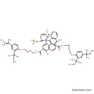 Molecular Structure of 61173-33-9 (2-Naphthalenecarboxamide,
4,4'-[1,3-phenylenebis(sulfonylimino)]bis[N-[4-[2,4-bis(1,1-dimethylprop
yl)phenoxy]butyl]-1-hydroxy-)
