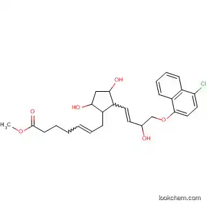 Molecular Structure of 61189-17-1 (5-Heptenoic acid,
7-[2-[4-[(4-chloro-1-naphthalenyl)oxy]-3-hydroxy-1-butenyl]-3,5-dihydroxy
cyclopentyl]-, methyl ester)