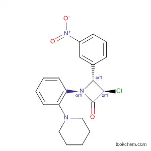 2-Azetidinone, 3-chloro-4-(3-nitrophenyl)-1-[2-(1-piperidinyl)phenyl]-,
trans-