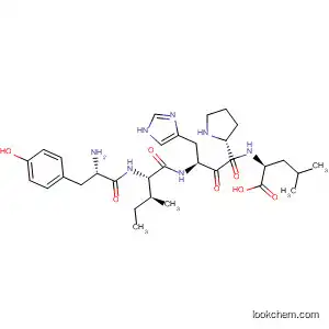 Molecular Structure of 61266-05-5 (L-Leucine, N-[1-[N-(N-L-tyrosyl-L-isoleucyl)-L-histidyl]-L-prolyl]-)