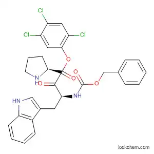 Molecular Structure of 61266-12-4 (L-Proline, 1-[N-[(phenylmethoxy)carbonyl]-L-tryptophyl]-,
2,4,5-trichlorophenyl ester)