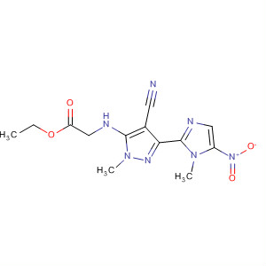 Glycine, N-[4-cyano-1-methyl-3-(1-methyl-5-nitro-1H-imidazol-2-yl)-1H-pyrazol-5-yl]-, ethyl ester