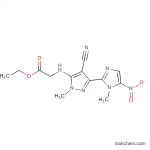 Molecular Structure of 61274-80-4 (Glycine,
N-[4-cyano-1-methyl-3-(1-methyl-5-nitro-1H-imidazol-2-yl)-1H-pyrazol-5
-yl]-, ethyl ester)