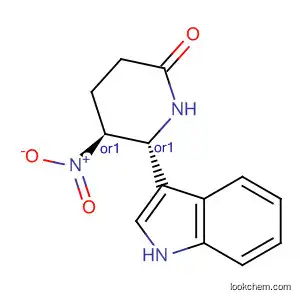 Molecular Structure of 61298-33-7 (2-Piperidinone, 6-(1H-indol-3-yl)-5-nitro-, trans-)