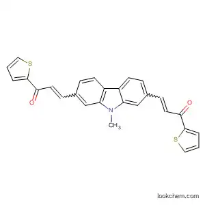 Molecular Structure of 61299-55-6 (2-Propen-1-one, 3,3'-(9-methyl-9H-carbazole-2,7-diyl)bis[1-(2-thienyl)-)