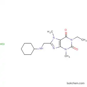 Molecular Structure of 61329-00-8 (1H-Purine-2,6-dione,
8-[(cyclohexylamino)methyl]-1-ethyl-3,7-dihydro-3,7-dimethyl-,
monohydrochloride)