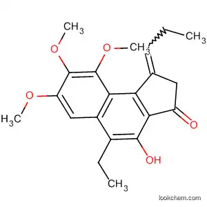 Molecular Structure of 61364-54-3 (3H-Benz[e]inden-3-one,
5-ethyl-1,2-dihydro-4-hydroxy-7,8,9-trimethoxy-1-propylidene-)