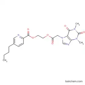Molecular Structure of 61379-39-3 (7H-Purine-7-acetic acid, 1,2,3,6-tetrahydro-1,3-dimethyl-2,6-dioxo-,
2-[[(5-butyl-2-pyridinyl)carbonyl]oxy]ethyl ester)