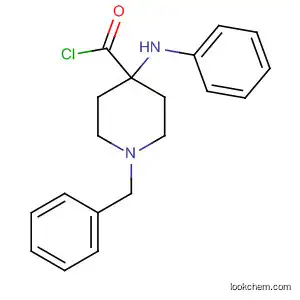 Molecular Structure of 61379-87-1 (4-Piperidinecarbonyl chloride, 4-(phenylamino)-1-(phenylmethyl)-)