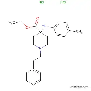 Molecular Structure of 61379-99-5 (4-Piperidinecarboxylic acid,
4-[(4-methylphenyl)amino]-1-(2-phenylethyl)-, ethyl ester,
dihydrochloride)