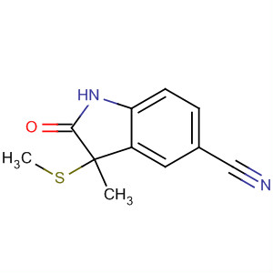 1H-Indole-5-carbonitrile, 2,3-dihydro-3-methyl-3-(methylthio)-2-oxo-