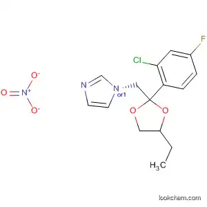 Molecular Structure of 61400-02-0 (1H-Imidazole,
1-[[2-(2-chloro-4-fluorophenyl)-4-ethyl-1,3-dioxolan-2-yl]methyl]-, cis-,
mononitrate)
