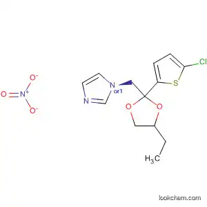 Molecular Structure of 61400-18-8 (1H-Imidazole,
1-[[2-(5-chloro-2-thienyl)-4-ethyl-1,3-dioxolan-2-yl]methyl]-, cis-,
mononitrate)