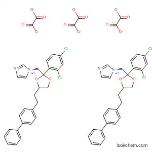 Molecular Structure of 61400-44-0 (1H-Imidazole,
1-[[4-(2-[1,1'-biphenyl]-4-ylethyl)-2-(2,4-dichlorophenyl)-1,3-dioxolan-2-yl
]methyl]-, trans-, ethanedioate (2:3))