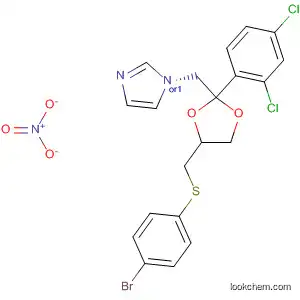 Molecular Structure of 61441-69-8 (1H-Imidazole,
1-[[4-[[(4-bromophenyl)thio]methyl]-2-(2,4-dichlorophenyl)-1,3-dioxolan-
2-yl]methyl]-, cis-, mononitrate)