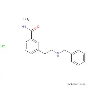 Molecular Structure of 61441-89-2 (Benzamide, N-methyl-3-[2-[(phenylmethyl)amino]ethyl]-,
monohydrochloride)