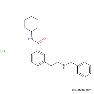 Molecular Structure of 61441-93-8 (Benzamide, N-cyclohexyl-3-[2-[(phenylmethyl)amino]ethyl]-,
monohydrochloride)