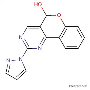 Molecular Structure of 61466-23-7 (5H-[1]Benzopyrano[4,3-d]pyrimidin-5-ol, 2-(1H-pyrazol-1-yl)-)
