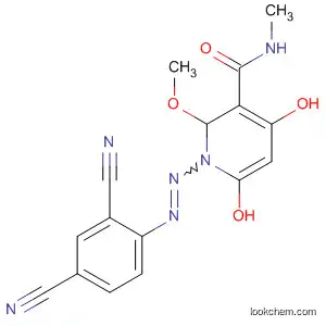 Molecular Structure of 61480-19-1 (3-Pyridinecarboxamide,
5-[(2,4-dicyanophenyl)azo]-1,2-dihydro-4,6-dihydroxy-N,1-dimethyl-2-ox
o-)