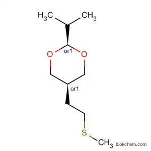 Molecular Structure of 61523-08-8 (1,3-Dioxane, 2-(1-methylethyl)-5-[2-(methylthio)ethyl]-, cis-)