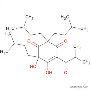 Molecular Structure of 61531-10-0 (4-Cyclohexene-1,3-dione,
5,6-dihydroxy-2,2,6-tris(3-methylbutyl)-4-(2-methyl-1-oxopropyl)-)