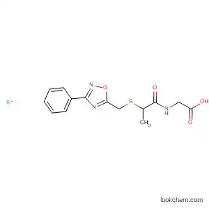 Molecular Structure of 61560-21-2 (Glycine, N-[1-oxo-2-[[(3-phenyl-1,2,4-oxadiazol-5-yl)methyl]thio]propyl]-,
monopotassium salt)