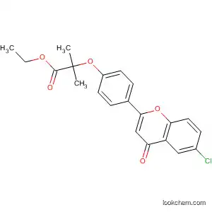 Molecular Structure of 61599-41-5 (Propanoic acid,
2-[4-(6-chloro-4-oxo-4H-1-benzopyran-2-yl)phenoxy]-2-methyl-, ethyl
ester)