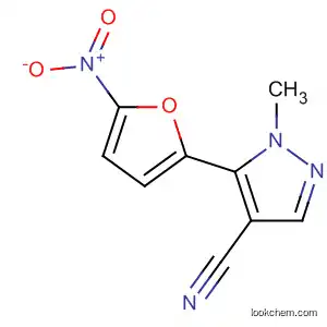 Molecular Structure of 61620-65-3 (1H-Pyrazole-4-carbonitrile, 1-methyl-5-(5-nitro-2-furanyl)-)