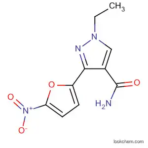 Molecular Structure of 61620-77-7 (1H-Pyrazole-4-carboxamide, 1-ethyl-3-(5-nitro-2-furanyl)-)