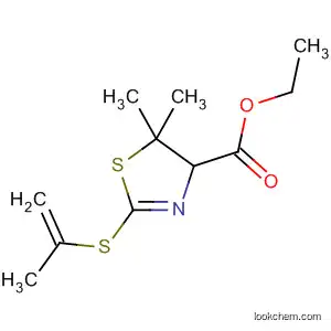 Molecular Structure of 61632-35-7 (4-Thiazolecarboxylic acid, 4,5-dihydro-5,5-dimethyl-2-(2-propenylthio)-,
ethyl ester)