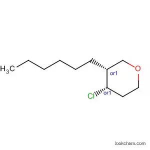 Molecular Structure of 61639-03-0 (2H-Pyran, 4-chloro-3-hexyltetrahydro-, cis-)