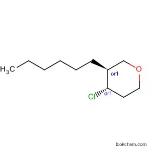 Molecular Structure of 61639-21-2 (2H-Pyran, 4-chloro-3-hexyltetrahydro-, trans-)