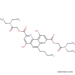 Molecular Structure of 61644-14-2 (1,7-Phenanthroline-2,8-dicarboxylic acid, 6-butyl-4,10-dihydroxy-,
bis[2-(diethylamino)-2-oxoethyl] ester)