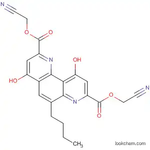 Molecular Structure of 61644-15-3 (1,7-Phenanthroline-2,8-dicarboxylic acid, 6-butyl-4,10-dihydroxy-,
bis(cyanomethyl) ester)