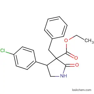 Molecular Structure of 61659-43-6 (3-Pyrrolidinecarboxylic acid,
4-(4-chlorophenyl)-2-oxo-3-(phenylmethyl)-, ethyl ester)