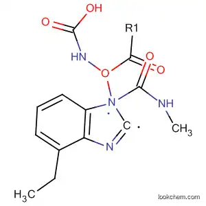 Molecular Structure of 61677-69-8 (Carbamic acid, [1-[(methylamino)carbonyl]-1H-benzimidazol-2-yl]-,
ethyl ester)