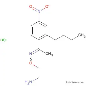 Molecular Structure of 61718-36-3 (Ethanone, 1-(2-butyl-4-nitrophenyl)-, O-(2-aminoethyl)oxime,
monohydrochloride)